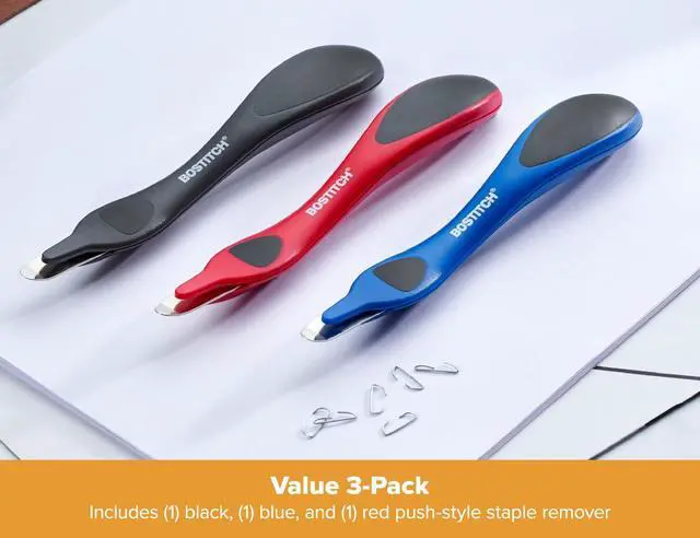 Alt view image 7 of 7 - Professional Magnetic Easy Staple Remover, Primary Colors, 3 Pack | Staple Remover Tool for Home & School
