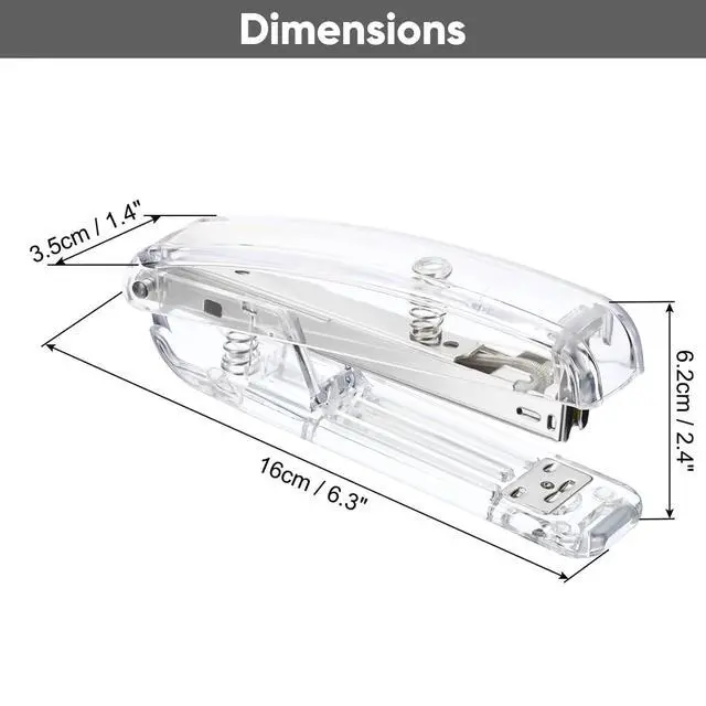Alt view image 2 of 4 - Aesthetic Clear Acrylic Office Desk Stapler w/ 1000 Staples, Silver | Standard 1/4" Staples Included, 25-Sheet Capacity, Colored Metal Accent, Modern Transparent Body, Home Desktop Supplies Decor