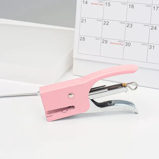Alt view image 7 of 7 - Tiny Stapler with Mini Staples Pink Plier Stapler with 1000pcs Rose Gold No.10 Staples Mini Manual Metal Hand Held Staplers for Crafting Desk Desktop Office Supplies Stapling