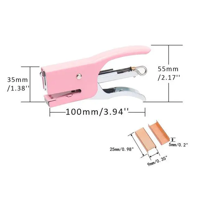 Alt view image 6 of 7 - Tiny Stapler with Mini Staples Pink Plier Stapler with 1000pcs Rose Gold No.10 Staples Mini Manual Metal Hand Held Staplers for Crafting Desk Desktop Office Supplies Stapling