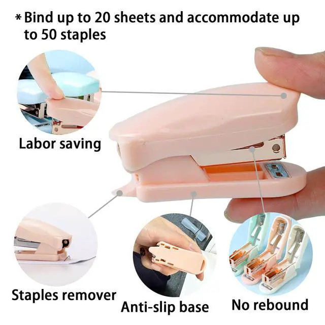 Alt view image 3 of 6 - 4PCS Mini Staplers with 4000 Staples, Small Stapler with Staple | for Home, Office, School, Desk, Student