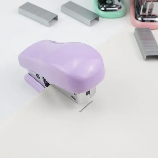 Alt view image 4 of 7 - Mini Desktop Stapler Set,20 Sheet Capacity,Includes Built-in Staple Remover and 750PCS No.12 Staples,Small Cute Stapler for Office and School Supplies (Purple)