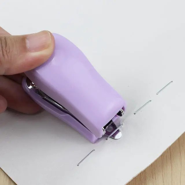 Alt view image 5 of 7 - Mini Desktop Stapler Set,20 Sheet Capacity,Includes Built-in Staple Remover and 750PCS No.12 Staples,Small Cute Stapler for Office and School Supplies (Purple)