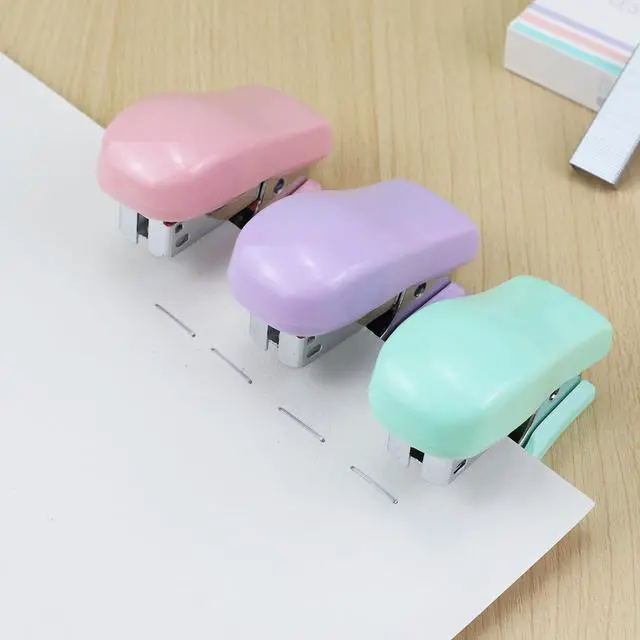 Alt view image 6 of 7 - Mini Desktop Stapler Set,20 Sheet Capacity,Includes Built-in Staple Remover and 750PCS No.12 Staples,Small Cute Stapler for Office and School Supplies (Purple)