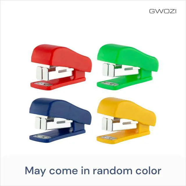 Alt view image 2 of 6 - Mini Staplers for Desk - Hand Held Small Staplers Set - Compact Office Stapler - Cute Tiny Desk Stapler, Opens Flat, 8 Pcs