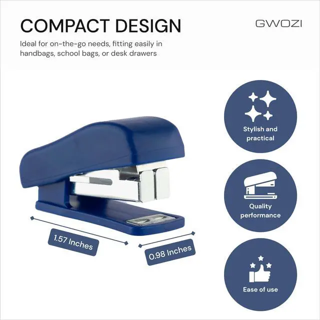 Alt view image 6 of 6 - Mini Staplers for Desk - Hand Held Small Staplers Set - Compact Office Stapler - Cute Tiny Desk Stapler, Opens Flat, 8 Pcs