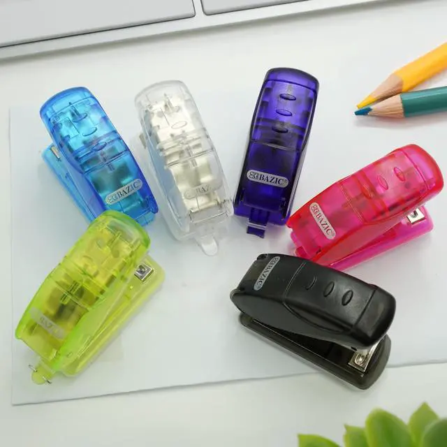 Alt view image 7 of 7 - Mini Stapler, Standard 26/6, with 500 Staples | 500 standard 26/6 staples for fast paper fastening at the desk; classroom; home office