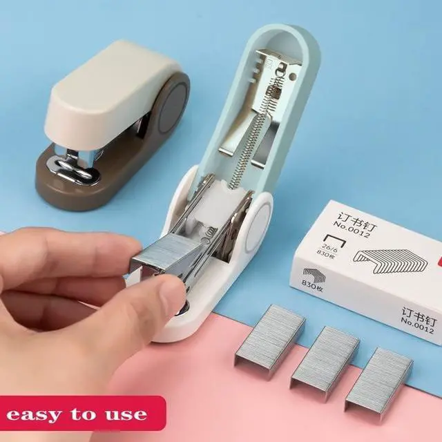 Alt view image 4 of 5 - Blue Color Mini Stapler with 830 Staples,20 Sheet Office Desktop Small Cute Compact Travel Size Stapler for Students & Office (Blue)