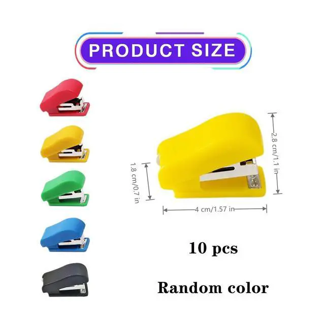 Alt view image 2 of 7 - Mini Stapler, Portable Small Hand Held, 10 PCS | Tiny Desk Staplers, Office and School Supplies, Compatible with 0.36 x 0.18 inch No.10 Staples
