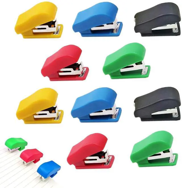Main image of Mini Stapler, Portable Small Hand Held, 10 PCS | Tiny Desk Staplers, Office and School Supplies, Compatible with 0.36 x 0.18 inch No.10 Staples