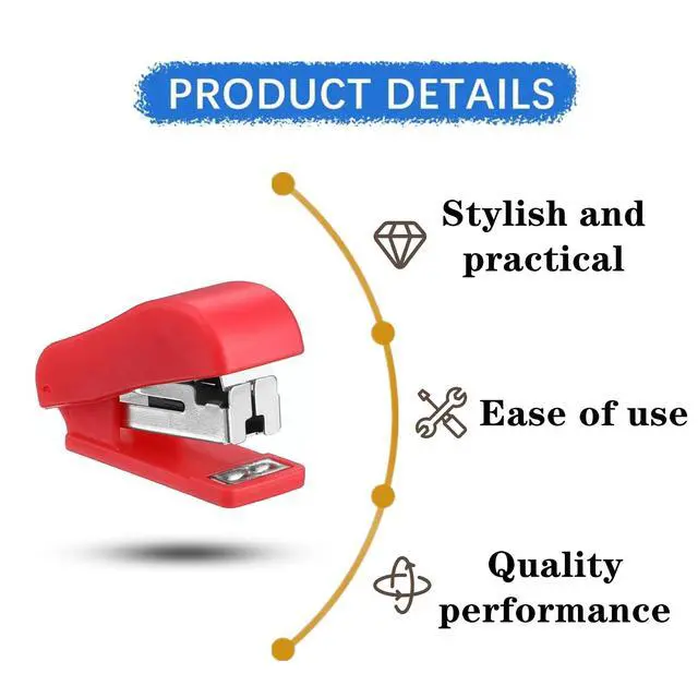 Alt view image 3 of 7 - Mini Stapler, Portable Small Hand Held, 10 PCS | Tiny Desk Staplers, Office and School Supplies, Compatible with 0.36 x 0.18 inch No.10 Staples