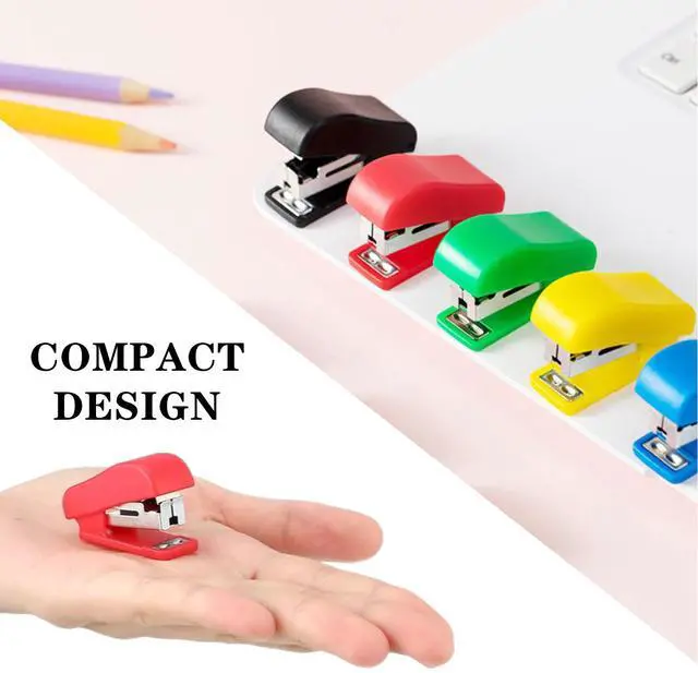 Alt view image 6 of 7 - Mini Stapler, Portable Small Hand Held, 10 PCS | Tiny Desk Staplers, Office and School Supplies, Compatible with 0.36 x 0.18 inch No.10 Staples