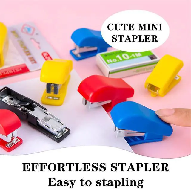 Alt view image 5 of 7 - Mini Stapler, Portable Small Hand Held, 10 PCS | Tiny Desk Staplers, Office and School Supplies, Compatible with 0.36 x 0.18 inch No.10 Staples