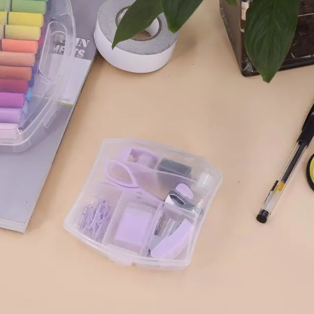 Alt view image 7 of 7 - Mini Office Supply Kits Small Stapler for Student Office Purple | Includes Mini Stapler,Scissors, Staple Remover, Staples, Tape Dispenser for Gift (Purple)