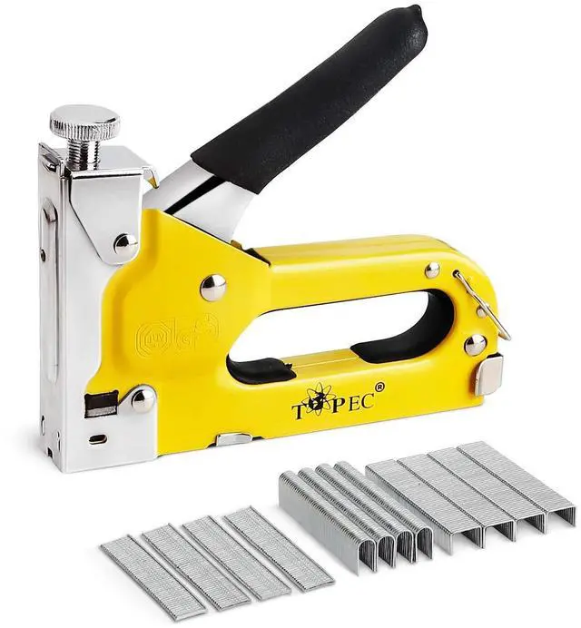 Main image of Upholstery Staple Gun Heavy Duty, 3-in-1 Stapler Gun with 600 Staples, Manual Brad Nailer Power Adjustment Wood Stapler for Crafts, Wall, Upholstering, Furniture, DIY