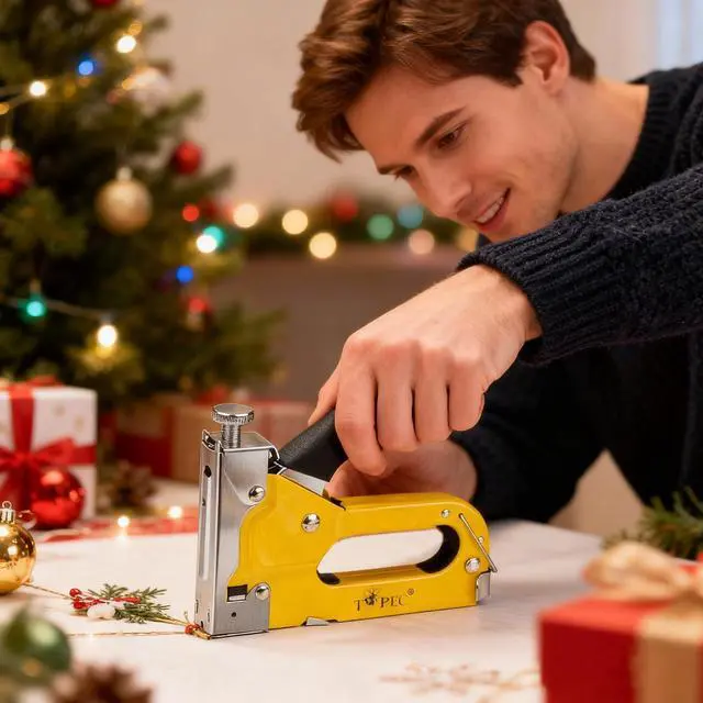 Alt view image 7 of 7 - Upholstery Staple Gun Heavy Duty, 3-in-1 Stapler Gun with 600 Staples, Manual Brad Nailer Power Adjustment Wood Stapler for Crafts, Wall, Upholstering, Furniture, DIY