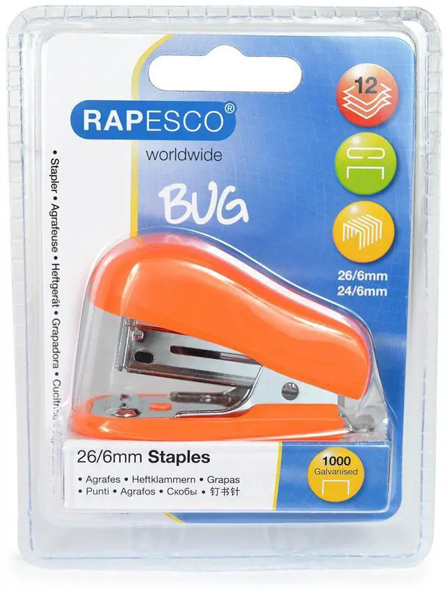 Alt view image 5 of 7 - Bug Mini Stapler, Orange (1410)