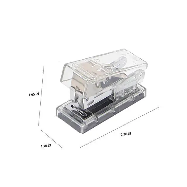 Alt view image 2 of 7 - Mini Portable Manual Stapler with 1000 Staples(Clear) | Minimalist Design, Supports Up To 20 Sheets. Ideal For Home, Office, Study & Daily Use.