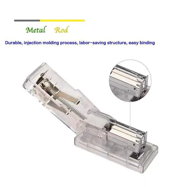 Alt view image 4 of 7 - Mini Portable Manual Stapler with 1000 Staples(Clear) | Minimalist Design, Supports Up To 20 Sheets. Ideal For Home, Office, Study & Daily Use.