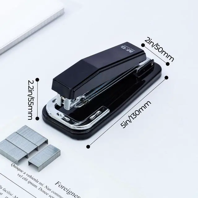 Alt view image 5 of 7 - Desktop Stapler Swing-Arm Stapler with 50 Sheet Capacity, 180 Rotation Design, Swivel Stapler with 1000 Staples for Booklet Binding, Durable Staplers for Office School Home (Black)