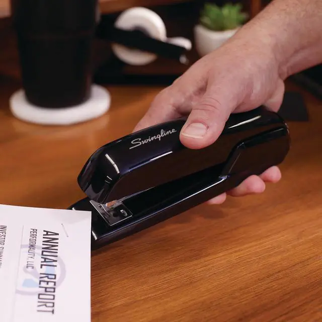 Alt view image 6 of 7 - Stapler, Office Desk Stapler, 20 Sheet Paper Capacity, Durable, Heavy Duty Stapler for Office Desktop or Home Office Supplies, Black (64601)