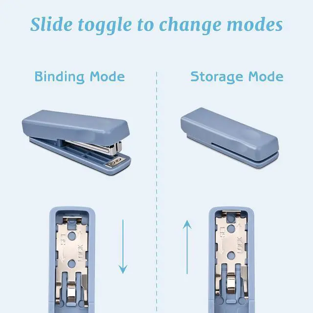 Alt view image 4 of 7 - 2Pcs Mini Stapler with 2000 Staples, Cute Small Staplers for Desk, 20 Sheets Capacity, Jam Free, Portable Stapler for Office School Supplies (Blue)