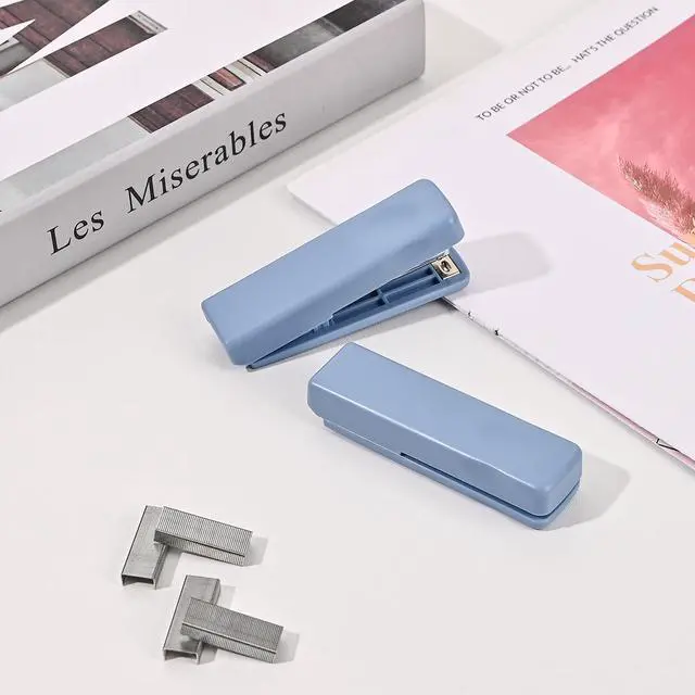 Alt view image 7 of 7 - 2Pcs Mini Stapler with 2000 Staples, Cute Small Staplers for Desk, 20 Sheets Capacity, Jam Free, Portable Stapler for Office School Supplies (Blue)