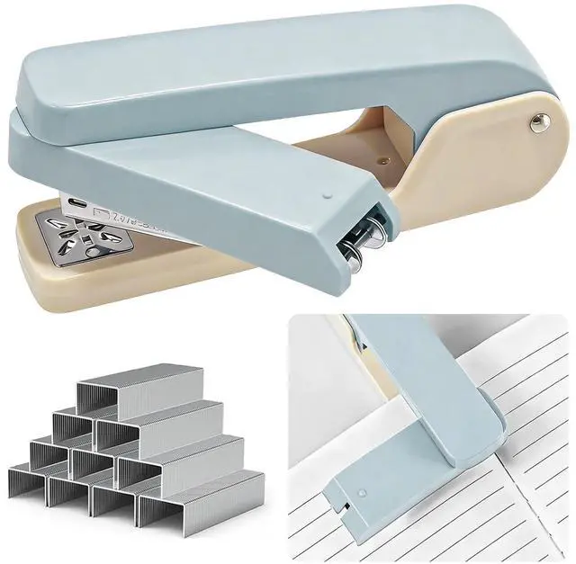 Main image of 360° Rotating Office Desk Stapler with 1000 Standard 1" Staples, Heavy-Duty Swing-Arm Stapler for 25-Sheet Capacity, Booklet, Document, Book Binding, Brochures, Papers, Home & Office Blue