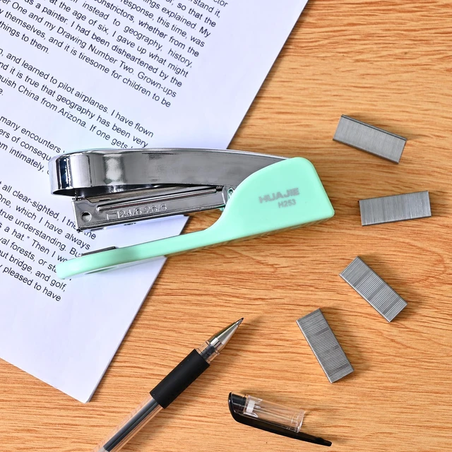 Alt view image 7 of 7 - Metal Desktop Stapler with 2000 Staples Standard, 25 Sheet Capacity, Jam Free, Reduced Effort, for Desk Classroom Office Supplies (Green)