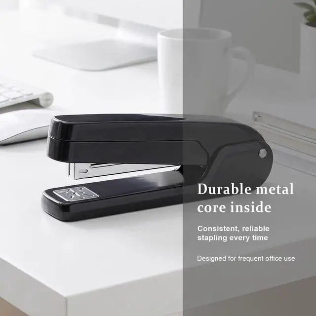 Alt view image 2 of 7 - Heavy-Duty Metal Swing-Arm Stapler with 2000 Stapless (24/6 & 26/6), Black | 360° Rotatable for Booklet Binding, 25 Sheet Capacity
