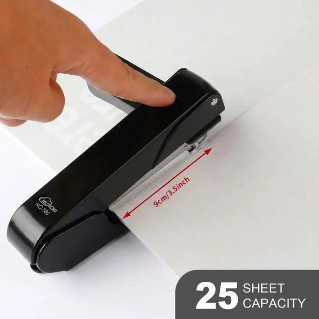 Alt view image 6 of 7 - Heavy-Duty Metal Swing-Arm Stapler with 2000 Stapless (24/6 & 26/6), Black | 360° Rotatable for Booklet Binding, 25 Sheet Capacity