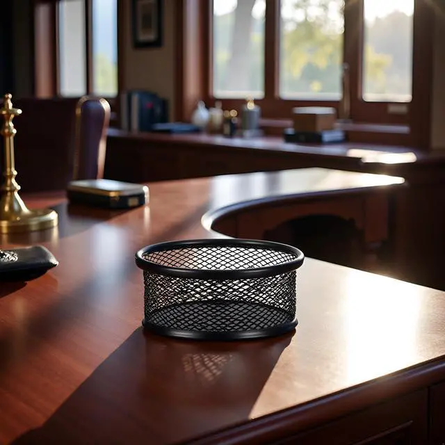 Alt view image 3 of 7 - Black Metal Paper Clip Holder Mesh Paperclip Bowl Binder Clip Dispenser Desk Bobby Pin Container Organizer for Home Office Classroom School Desk Supplies Holders