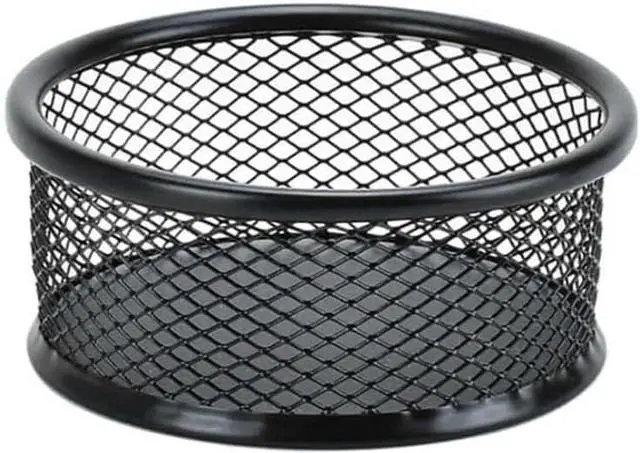 Main image of 1 Pc Black Minimalist Metal Paper Clip Holder Mesh Paperclip Bowl Binder Clip Dispenser Desk Bobby Pin Container Organizer for Home Office Classroom School Desk Supplies Holders and Dispensers