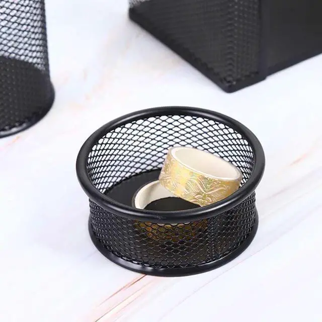 Alt view image 4 of 7 - 1 Pc Black Minimalist Metal Paper Clip Holder Mesh Paperclip Bowl Binder Clip Dispenser Desk Bobby Pin Container Organizer for Home Office Classroom School Desk Supplies Holders and Dispensers