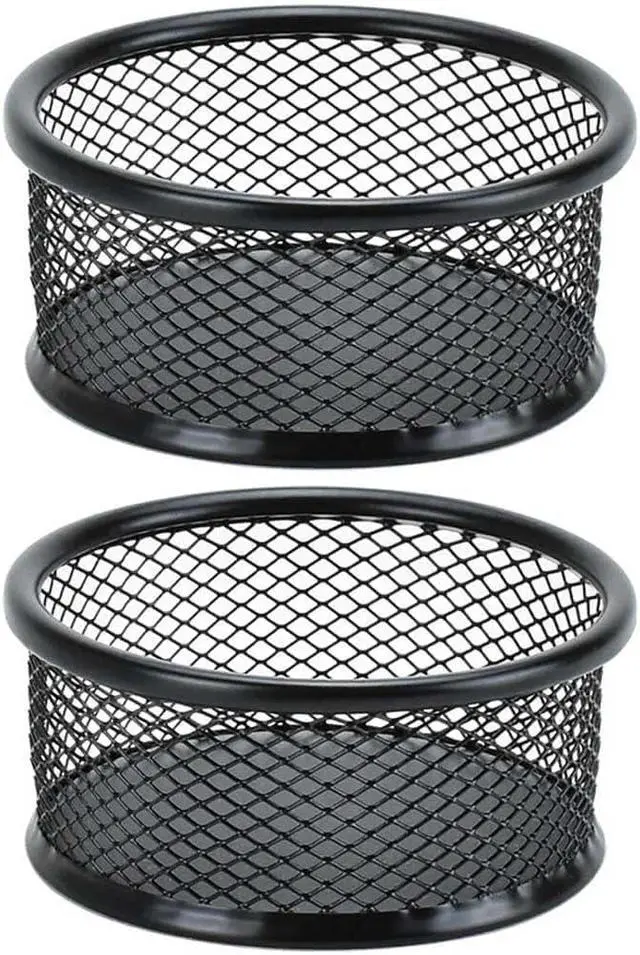 Alt view image 5 of 7 - 1 Pc Black Minimalist Metal Paper Clip Holder Mesh Paperclip Bowl Binder Clip Dispenser Desk Bobby Pin Container Organizer for Home Office Classroom School Desk Supplies Holders and Dispensers