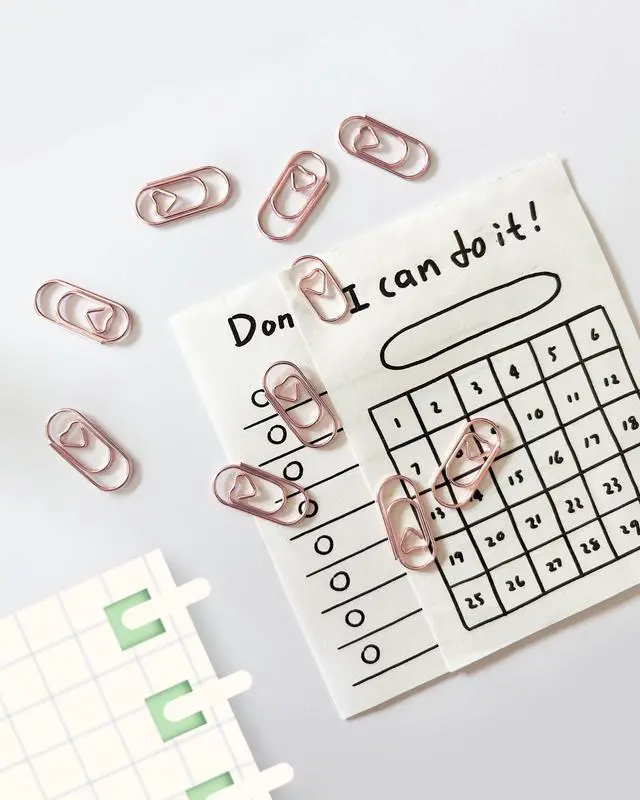 Alt view image 4 of 6 - 100 Pcs Love Heart Shaped Paper Clips, 0.8inch Cute Rose Gold Mini Clips | Cute mini paperclips, for office, school, and home document organizing, rose gold, love heart shaped