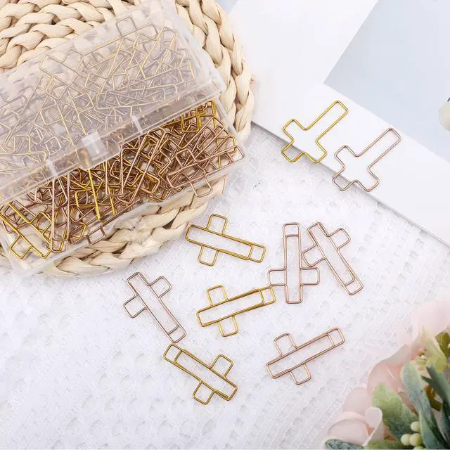 Alt view image 4 of 6 - 60 Pcs Cross Paper Clips, Antique Gold Cross Paper Clips, Gold & Rose Gold, Cute Papers Clip, Versatile Bible Bookmark Journaling Clip for Christian Office and Home