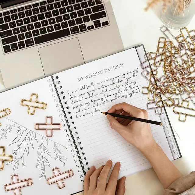 Alt view image 6 of 6 - 60 Pcs Cross Paper Clips, Antique Gold Cross Paper Clips, Gold & Rose Gold, Cute Papers Clip, Versatile Bible Bookmark Journaling Clip for Christian Office and Home
