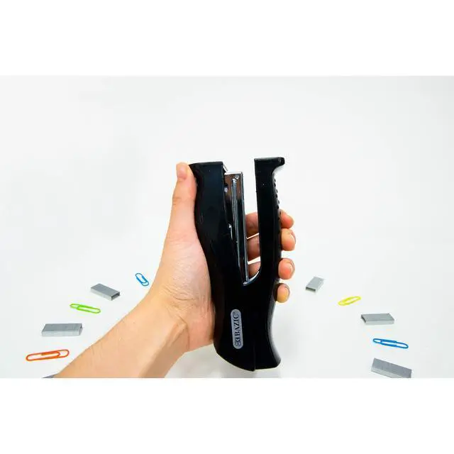 Alt view image 3 of 7 - Stand-Up Full Strip Stapler, 26/6, with 500 Staples | 500 standard 26/6 staples for fast paper fastening at the desk, Classroom, Home