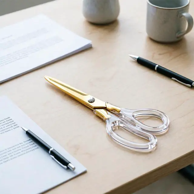 Alt view image 2 of 7 - Gold Scissors for Office Desk School Home Craft Sewing Fabric, 8 Inch | All Purpose, Stainless Steel, Gold, Golden