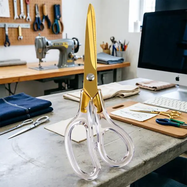 Alt view image 4 of 7 - Gold Scissors for Office Desk School Home Craft Sewing Fabric, 8 Inch | All Purpose, Stainless Steel, Gold, Golden