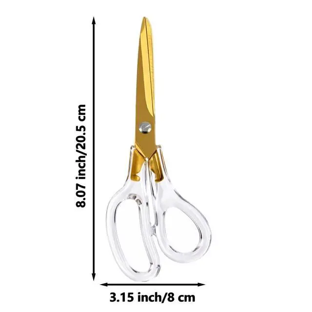 Alt view image 5 of 7 - Gold Scissors for Office Desk School Home Craft Sewing Fabric, 8 Inch | All Purpose, Stainless Steel, Gold, Golden