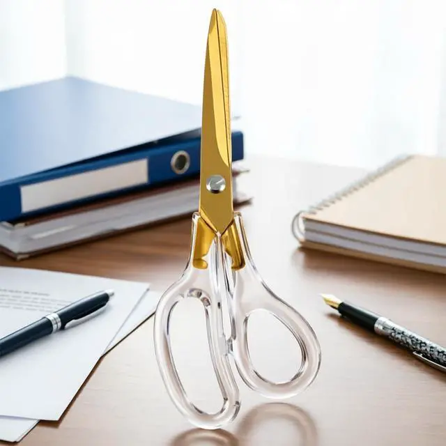 Alt view image 6 of 7 - Gold Scissors for Office Desk School Home Craft Sewing Fabric, 8 Inch | All Purpose, Stainless Steel, Gold, Golden