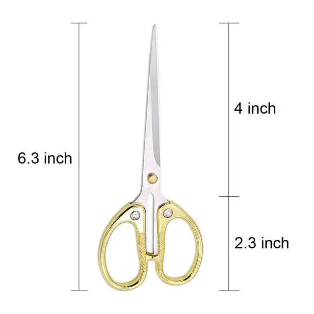 Alt view image 2 of 7 - Aesosor 6.3-inch Small Craft Scissors, Sharp Blades Office Scissors for Desk, Stainless Steel All Purpose Scissors for Office, Home, School, DIY, Sewing, Fabric (Gold)