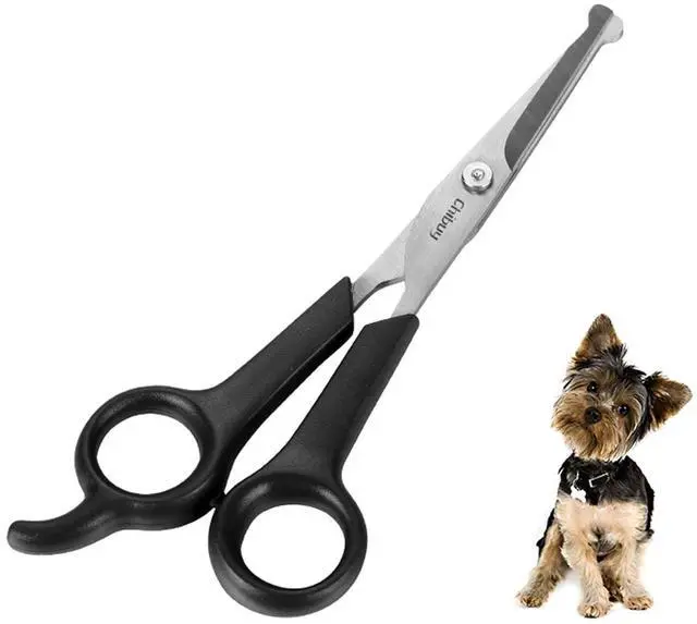 Main image of Professional Pet Grooming Scissors with Round Tip Stainless Steel Dog Eye Cutter for Dogs and Cats, Professional Grooming Tool, Size 6.70" x 2.6" x 0.43" 1. Grey