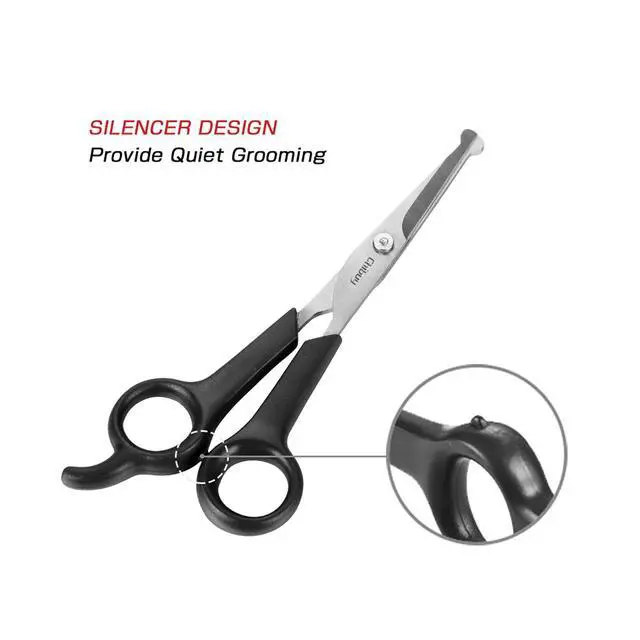 Alt view image 2 of 5 - Professional Pet Grooming Scissors with Round Tip Stainless Steel Dog Eye Cutter for Dogs and Cats, Professional Grooming Tool, Size 6.70" x 2.6" x 0.43" 1. Grey