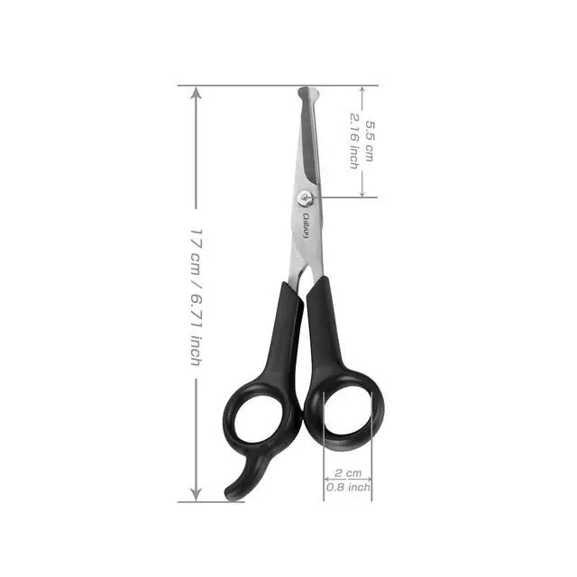 Alt view image 4 of 5 - Professional Pet Grooming Scissors with Round Tip Stainless Steel Dog Eye Cutter for Dogs and Cats, Professional Grooming Tool, Size 6.70" x 2.6" x 0.43" 1. Grey
