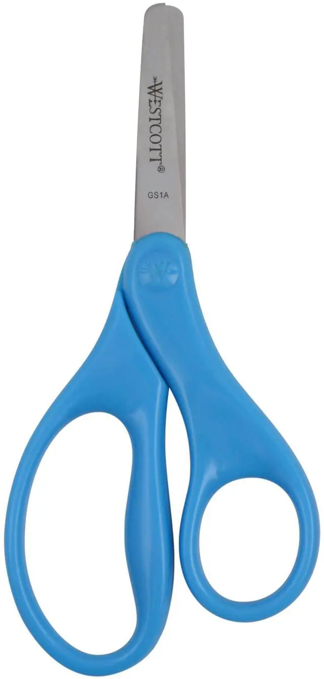 Main image of 5" Blunt-Tip Scissors for Kids Ages 4-7 - Durable School or Craft Scissors in Assorted Colors Red or Blue