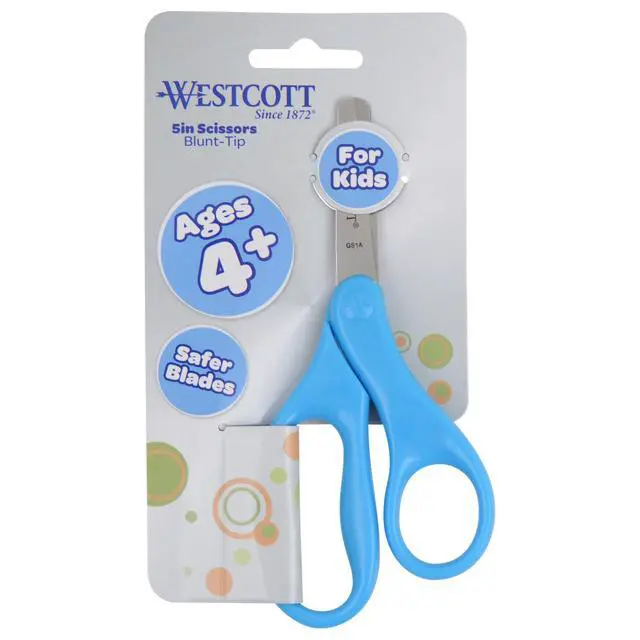 Alt view image 4 of 6 - 5" Blunt-Tip Scissors for Kids Ages 4-7 - Durable School or Craft Scissors in Assorted Colors Red or Blue
