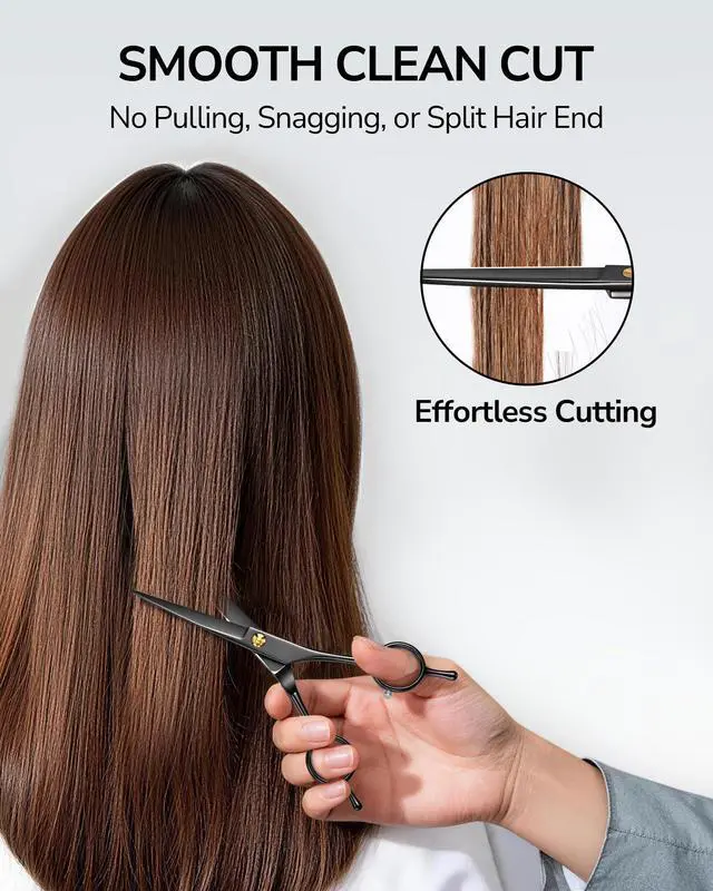 Alt view image 3 of 7 - Hair Cutting Scissors, Professional Hair Scissors 6.5 Right-Hand Razor Edge Barber Shears Salon Hair Cutting Shears Made of Japanese Stainless Steel, Hand Sharpened Black